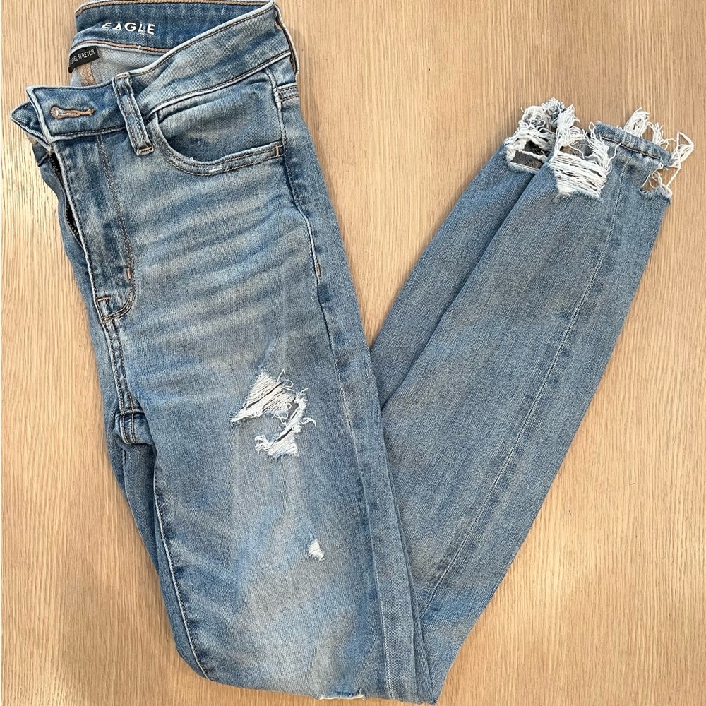AE next level stretch high rise distressed legging